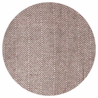 Glazed brown and ivory wool plaid - large herringbone - 130 x 200 cm