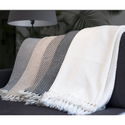 Comfortable throw in cashmere and wool: Chestnut / Brown - 130 x 230 cm