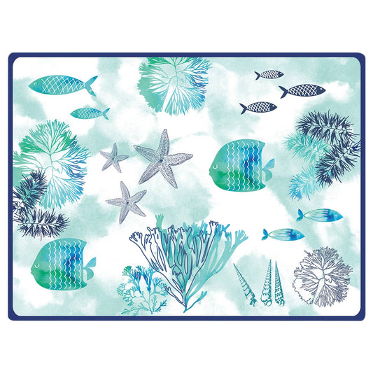 Rectangular placemat (40 x 30 cm) with sea design - Set of 6