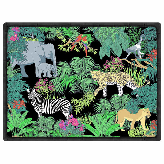 Rectangular placemat (40 x 30 cm) with jungle motifs - Set of 6
