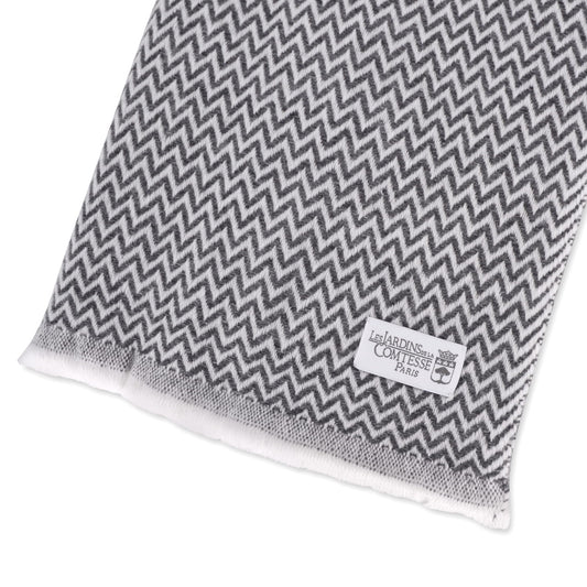 Women's stole/pashmina in Anthracite grey Herringbone pattern