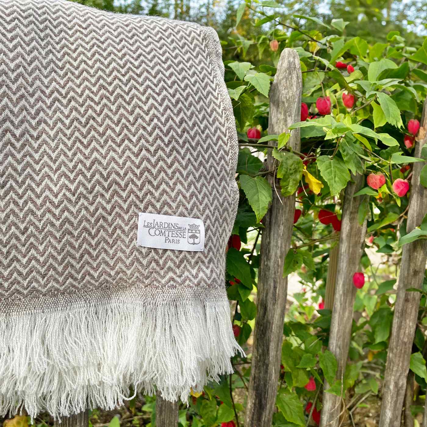 Women's stole/pashmina in Chestnut Herringbone pattern