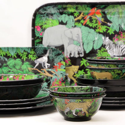 Deep salad bowl in black melamine - Ø 25 cm