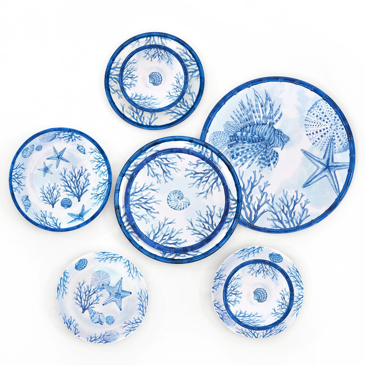 Coral melamine large dinner plate - Ø 28 cm