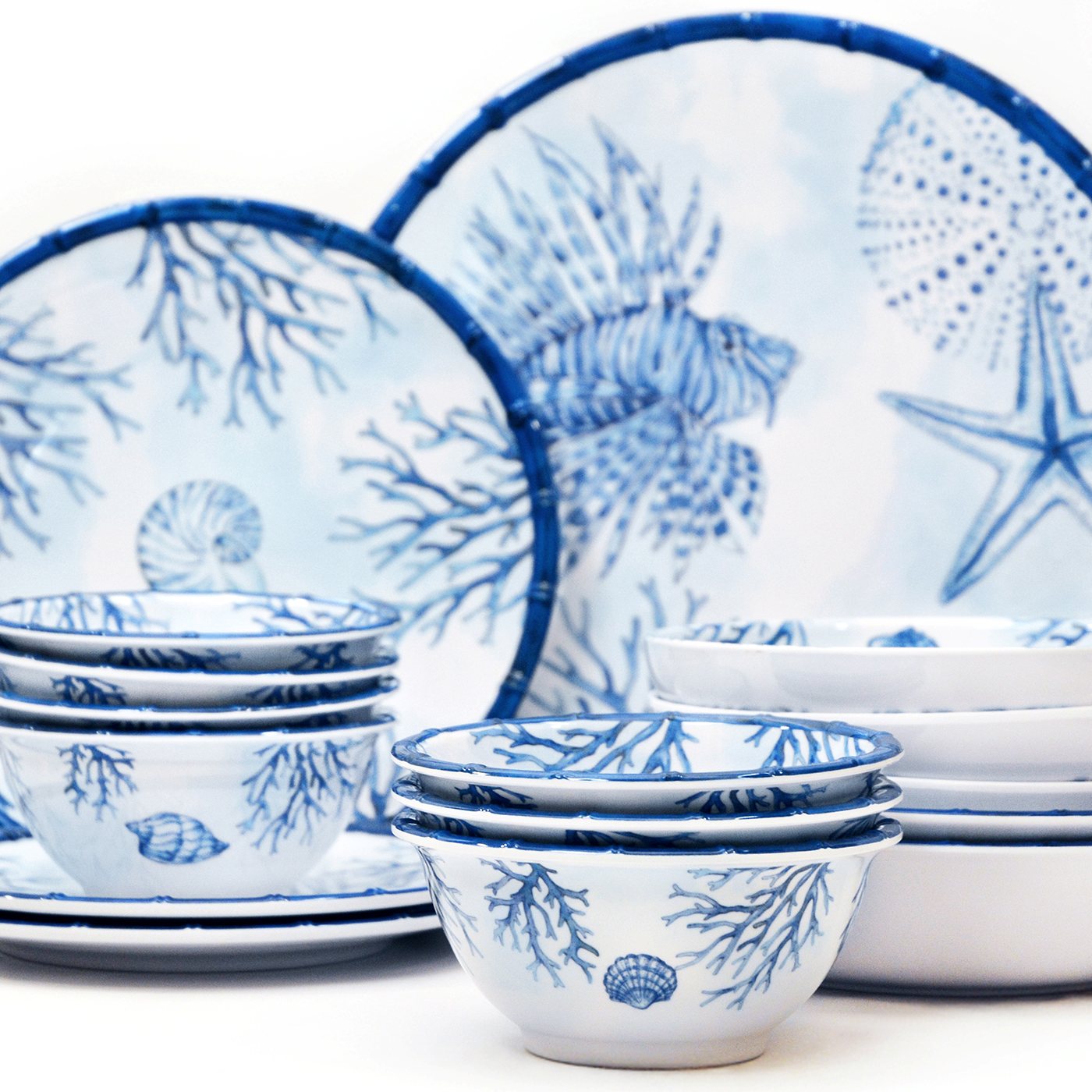 Deep salad bowl in coral melamine - Ø 25 cm