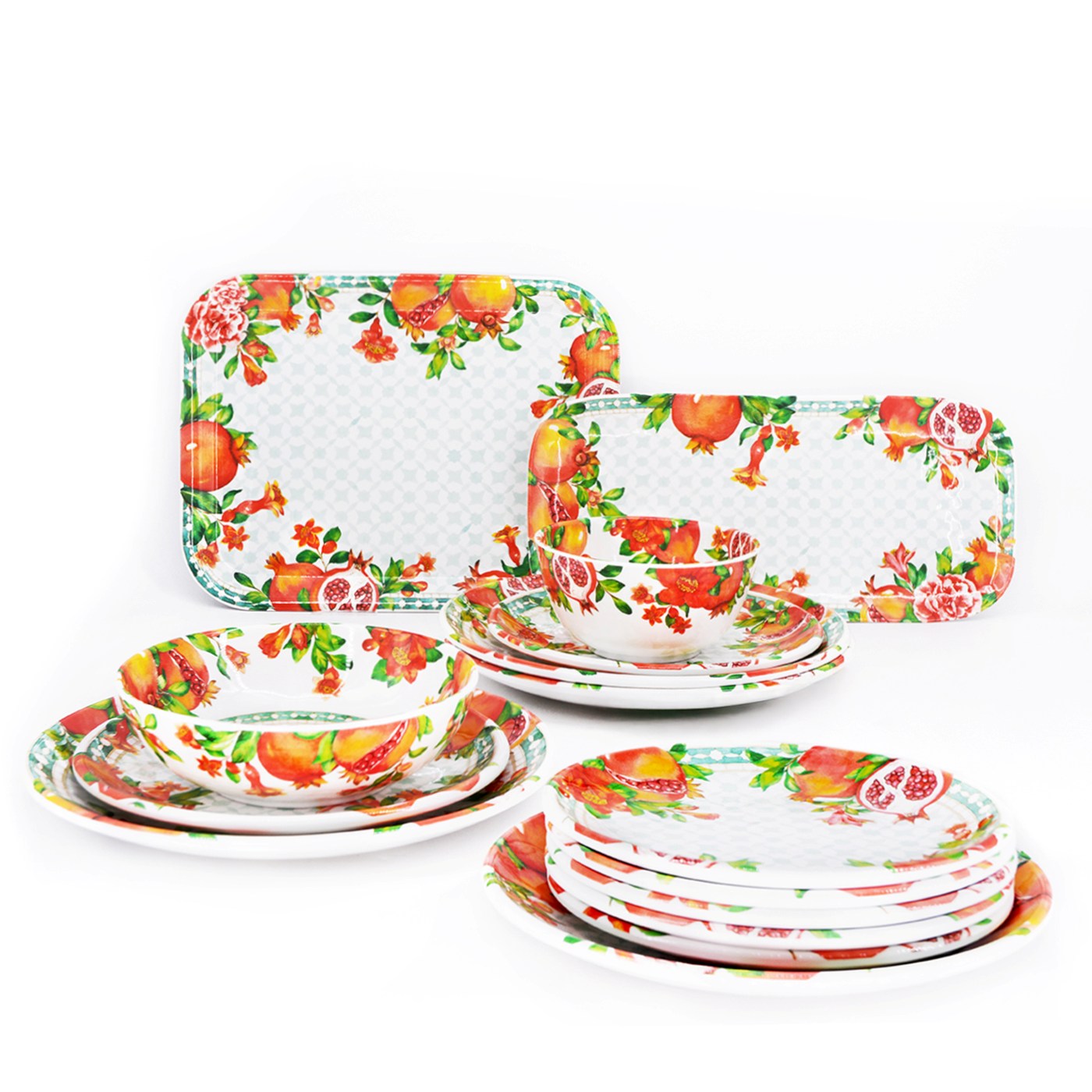 Large Melamine Plate Pomegranate - Ø 28 cm
