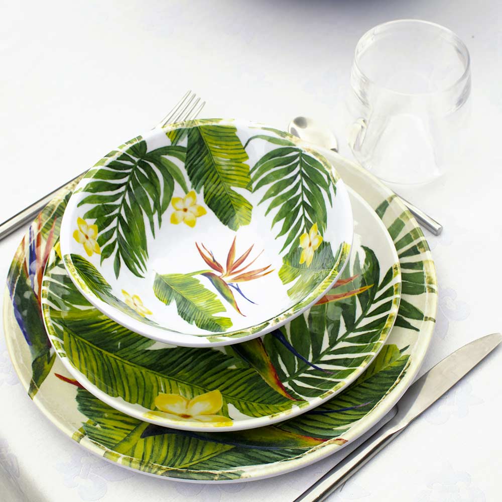 Bowl in melamine - Exotic Flowers. 2 pieces