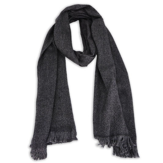Men's & Women's Cashmere & Wool Scarf 40 x 190 cm - Charcoal Grey / Mouse Grey